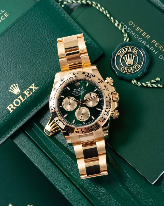 Rolex Daytona 40mm Yellow Gold 116508 Green Dial