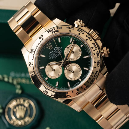Rolex Daytona 40mm Yellow Gold 116508 Green Dial