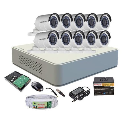 Hikvision 10 camera Kit with 16 channel DVR