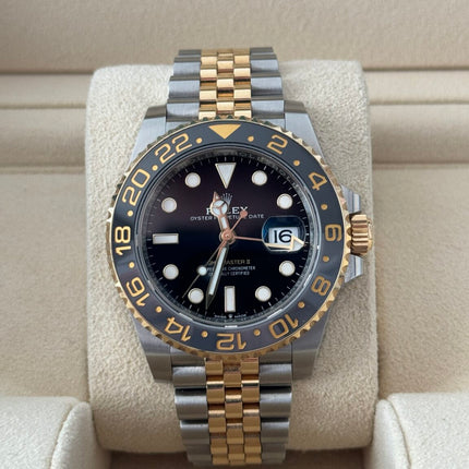 Automatic Rolex GMT-Master II 126718GRNR Black Dial 40mm Yellow Gold