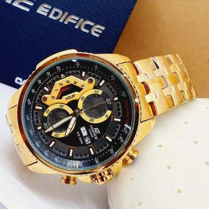 Golden Casio Edifice Day and Date Chronograph