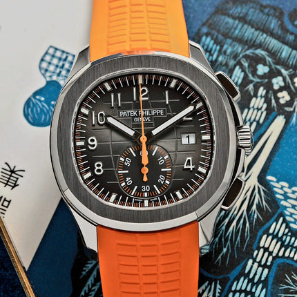 Automatic Patek Philippe Rose Gold Aquanaut Travel Time Watch Ref. 5164r