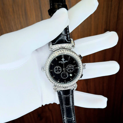 Exquisite Double-faced Patek Chronograph Timepiece for Men 45mm