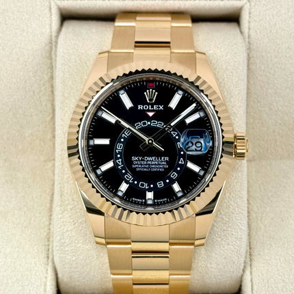 Rolex Sky-Dweller 42mm 336938 Yellow Gold Oyster Black Dial