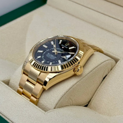 Rolex Sky-Dweller 42mm 336938 Yellow Gold Oyster Black Dial