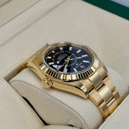 Rolex Sky-Dweller 42mm 336938 Yellow Gold Oyster Black Dial