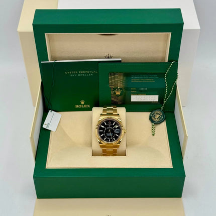 Rolex Sky-Dweller 42mm 336938 Yellow Gold Oyster Black Dial