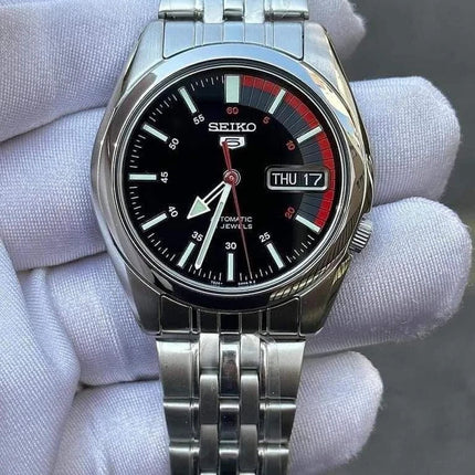 Seiko 5 SNK375K1 Automatic 21 Jewels Black Dial 37mm New Full Set Men's Watch